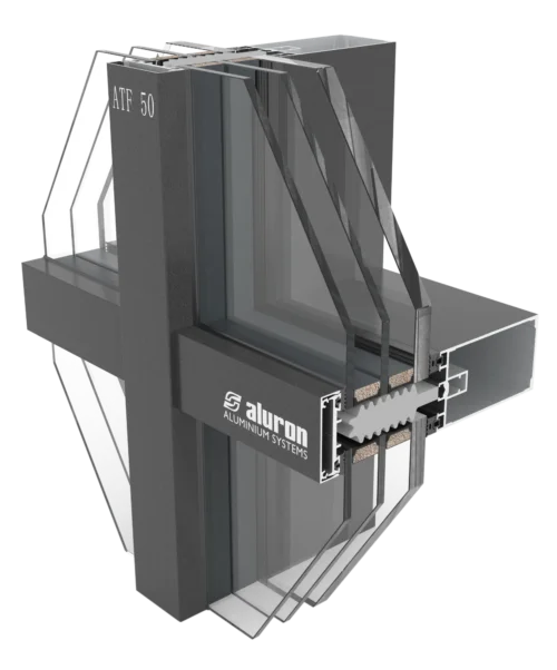 Zaawansowana termicznie fasada jednoprofilowa wykonana w technologii słup-słup ATF 50